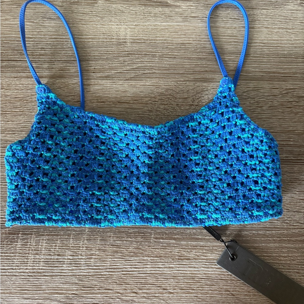 Triangl Swimwear Vibrant Blue Crochet Bikini Top